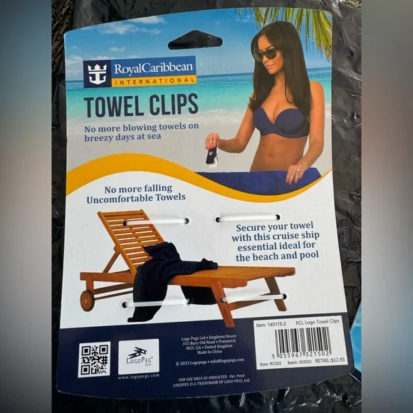 Royal Caribbean Towel/Chair Clips 2x NWT Cruise Beach Pool Travel - Picture 2 of 5